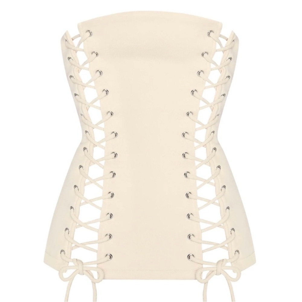 Chic Cream Lace-Up Shapewear Top